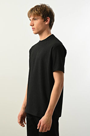 Bisiklet Yaka Dokulu Erkek T-Shirt