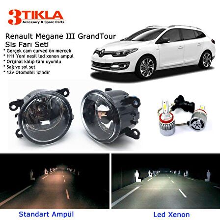 Renault Megane SW Grandtour 2008-2015 Beyaz Led Xenon Sis Farı Seti