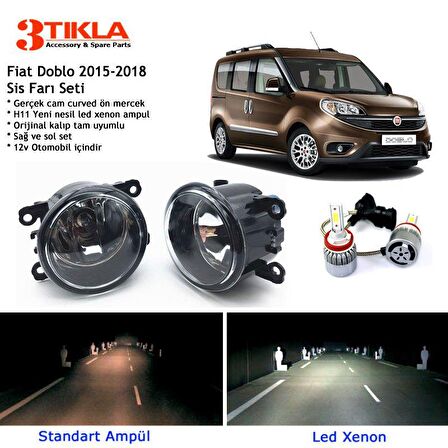 Fiat Doblo 2015-2018 Beyaz Led Xenon Sis Farı Seti