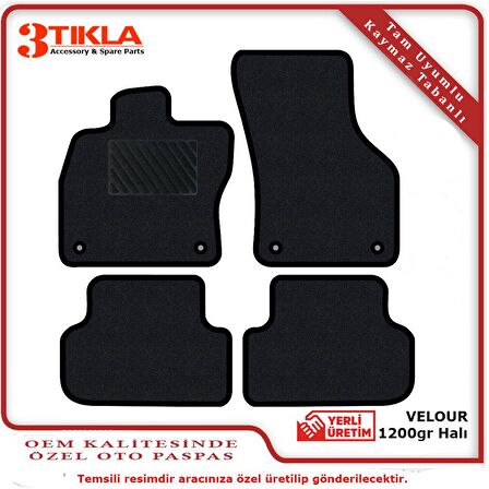BMW 1 Serisi E87 2005-2011 Lüks Halı Paspas Siyah