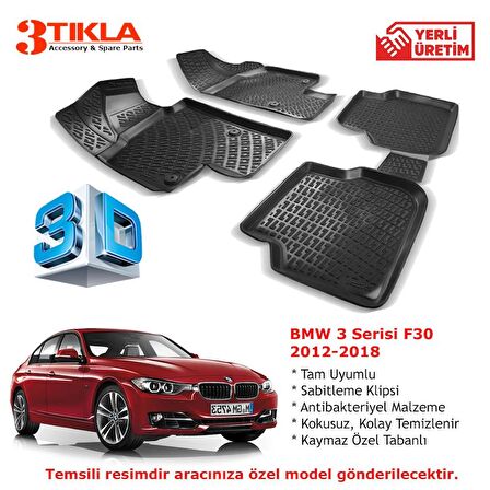 BMW 3 Serisi F30 2012-2018 Premium 3D Havuzlu Paspas Seti