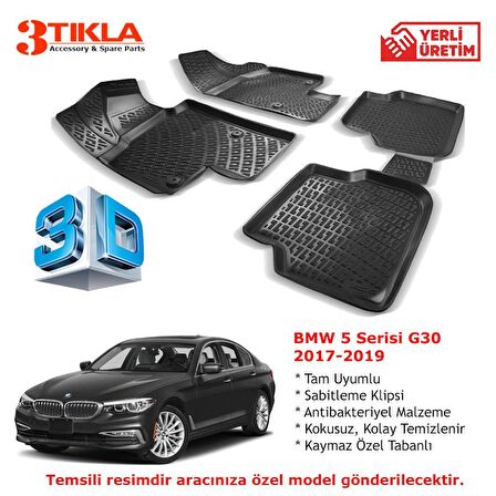 BMW 5 Serisi G30 2017-2019 Premium 3D Havuzlu Paspas Seti