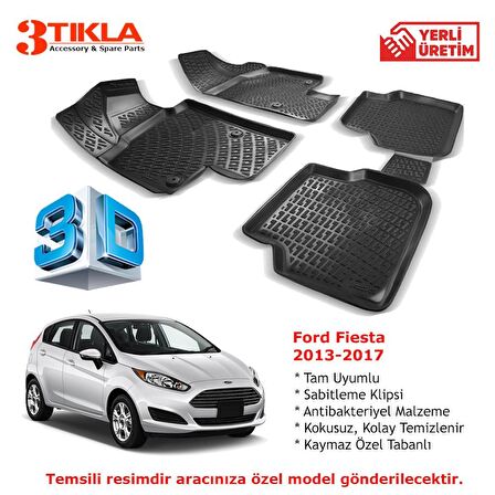 Fiesta 2013-2017 Premium 3D Havuzlu Paspas Seti