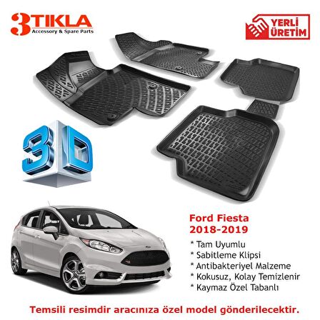 Fiesta 2018-2019 Premium 3D Havuzlu Paspas Seti