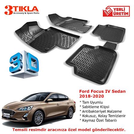 Focus IV Sedan 2018-2020 Premium 3D Havuzlu Paspas Seti