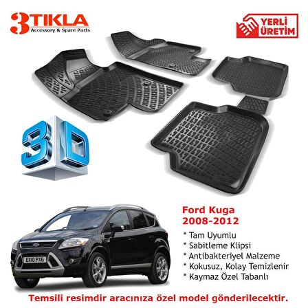 Kuga 2008-2012 Premium 3D Havuzlu Paspas Seti