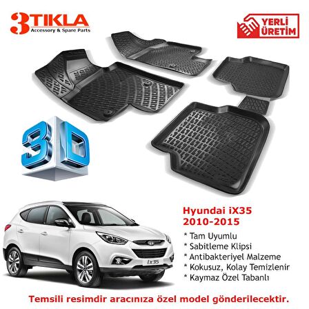 Hyundai iX35 2010-2015 Premium 3D Havuzlu Paspas Seti