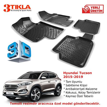 Hyundai Tucson 2015-2020 Premium 3D Havuzlu Paspas Seti