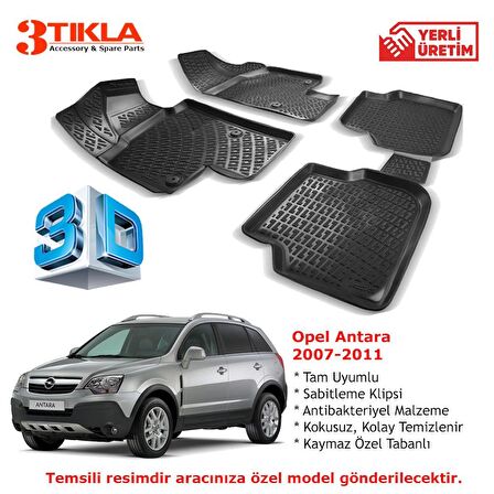 Opel Antara 2007-2011 Premium 3D Havuzlu Paspas Seti