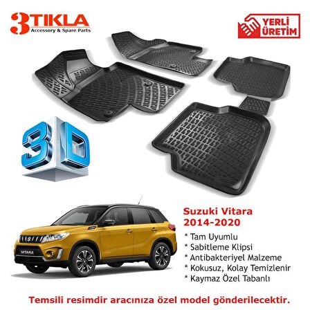 Suzuki Vitara 2014-2020 Premium 3D Havuzlu Paspas Seti