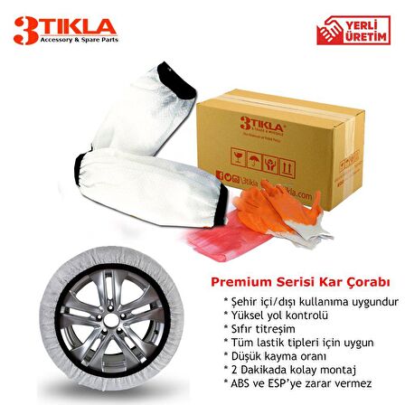 3 Tıkla Premium 215 60 R14 Dayanıklı Kar Patinaj Çorabı Medium