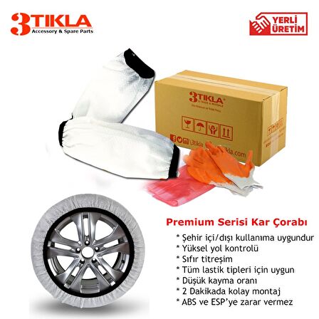 3 Tıkla Premium 255 50 R19 Dayanıklı Kar Patinaj Çorabı XX Large