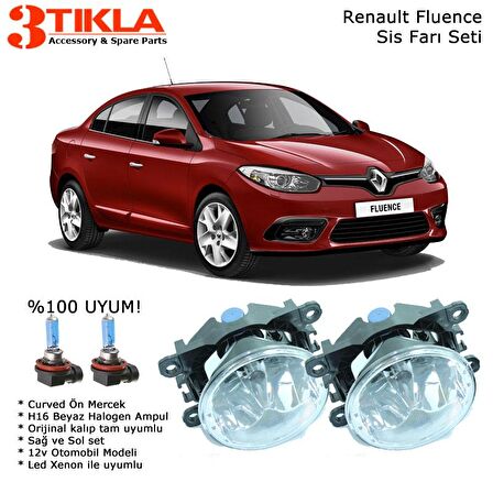 Renault Fluence Beyaz Ampül Sis Farı Seti