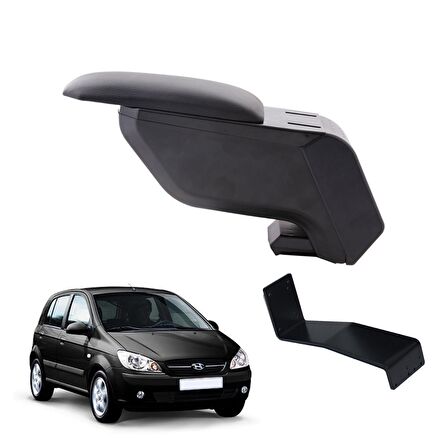 3 Tıkla Hyundai Getz 2005 Delmesiz Çelik Ayaklı Siyah Kolçak Kol Dayama