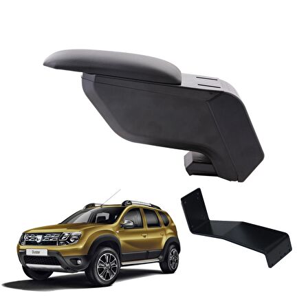 3 Tıkla Dacia Duster 2017 Delmesiz Çelik Ayaklı Siyah Kolçak Kol Dayama