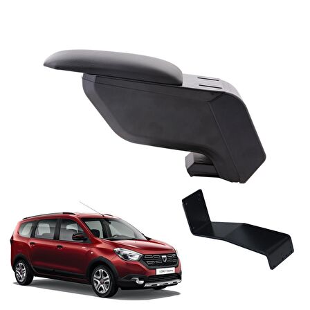 3 Tıkla Dacia Lodgy Stepway 2012 Delmesiz Çelik Ayaklı Siyah Kolçak Kol Dayama