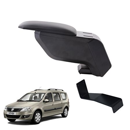 3 Tıkla Dacia Logan MCV 2009 Delmesiz Çelik Ayaklı Siyah Kolçak Kol Dayama
