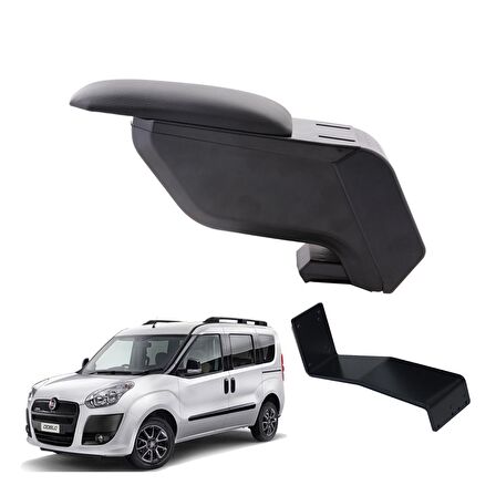 3 Tıkla Fiat Doblo 2013 Delmesiz Çelik Ayaklı Siyah Kolçak Kol Dayama