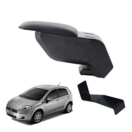 3 Tıkla Fiat Grande Punto 2005 Delmesiz Çelik Ayaklı Siyah Kolçak Kol Dayama