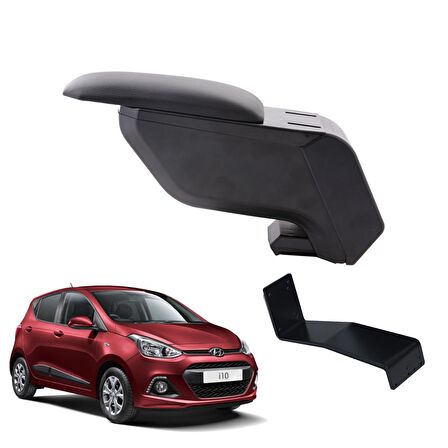 3 Tıkla Hyundai i10 2015 Delmesiz Çelik Ayaklı Siyah Kolçak Kol Dayama