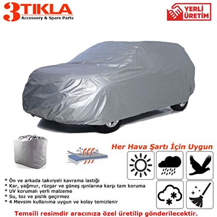 Seat Ibiza HB 2009 İçin 4 Mevsim Kullanımlı, Su ve Toz dan Koruyan Miflonlu Araba Örtüsü