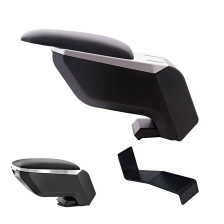 3 Tıkla Hyundai i10 2011 Delmesiz Çelik Ayaklı Gri-Siyah Kolçak Kol Dayama