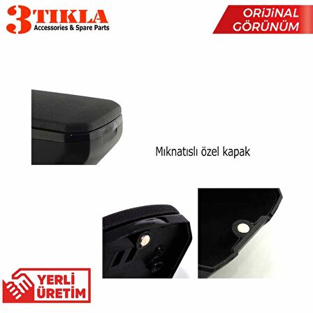 Peugeot 207 2006 Premium HQ Lüks Delmesiz Çelik Ayaklı Siyah Kolçak