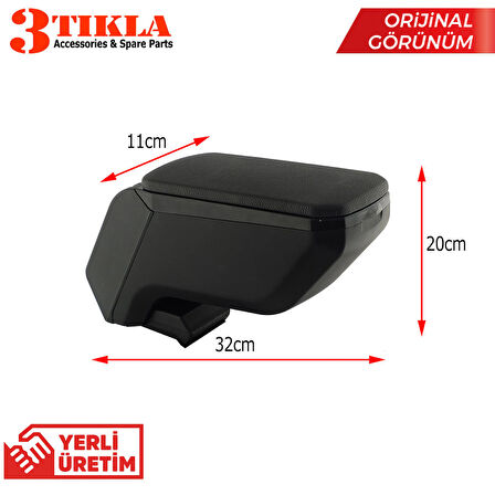 Renault Megane 3 2011 Premium HQ Lüks Delmesiz Çelik Ayaklı Siyah Kolçak