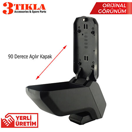 Renault Megane 3 2011 Premium HQ Lüks Delmesiz Çelik Ayaklı Siyah Kolçak