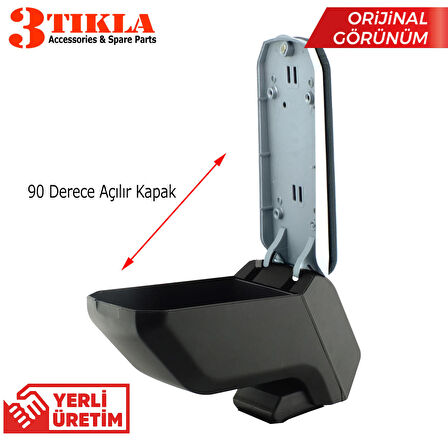 Renault Clio 2 HB 2003 Premium HQ Lüks Delmesiz Çelik Ayaklı Gri-Siyah Kolçak