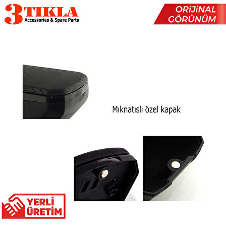 Opel Corsa D 2014 Premium HQ Lüks Delmesiz Çelik Ayaklı Gri-Siyah Kolçak