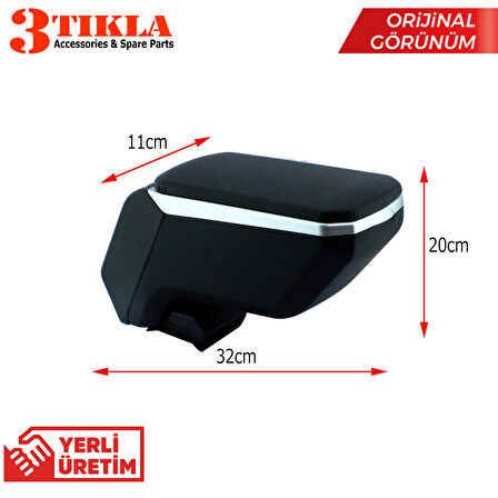 Fiat Palio 2007 Premium HQ Lüks Delmesiz Çelik Ayaklı Gri-Siyah Kolçak