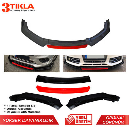 Fiat Punto Evo ABS Malzeme Süper Dayanıklılık 4 Parça Spor Tip Tampon Altı Lip