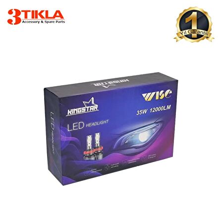 Wise Beyaz H1 Mini Led Xenon Şimşek Etkili 12000 Lümen