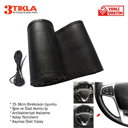 Lüks Set Fiat Palio 2010 Delmesiz Çelik Ayaklı Gri-Siyah Kolçak Kol Dayama, Direksiyon Kılıfı
