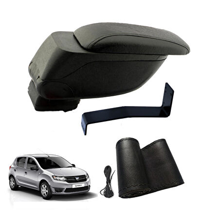 3 Tıkla Eko Set Dacia Sandero Stepway 2011 Geniş Hacimli  Delmesiz Çelik Ayaklı  Kolçak ve Direksiyon Kılıfı