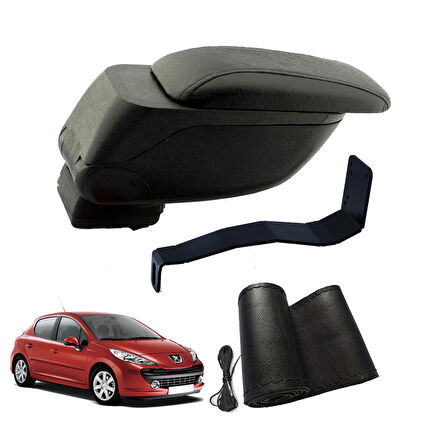 3 Tıkla Eko Set Peugeot 207 2015 Geniş Hacimli  Delmesiz Çelik Ayaklı  Kolçak ve Direksiyon Kılıfı