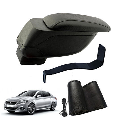3 Tıkla Eko Set Peugeot 301 2024 Geniş Hacimli  Delmesiz Çelik Ayaklı  Kolçak ve Direksiyon Kılıfı