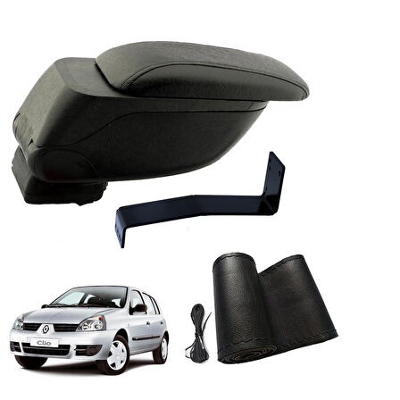 3 Tıkla Eko Set Renault Clio II 2000 Geniş Hacimli  Delmesiz Çelik Ayaklı  Kolçak ve Direksiyon Kılıfı