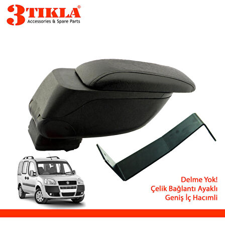 3 Tıkla Fiat Doblo 2002 Safeline Geniş Hacimli  Delmesiz Çelik Ayaklı Kolçak Kol Dayama