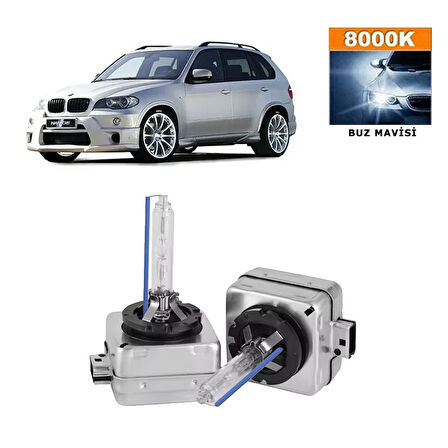 BMW X5 Serisi E70 2007-2013 Xenon D1S / D1R 8000K Buz Mavisi HID Xenon Ampul 2 Adet