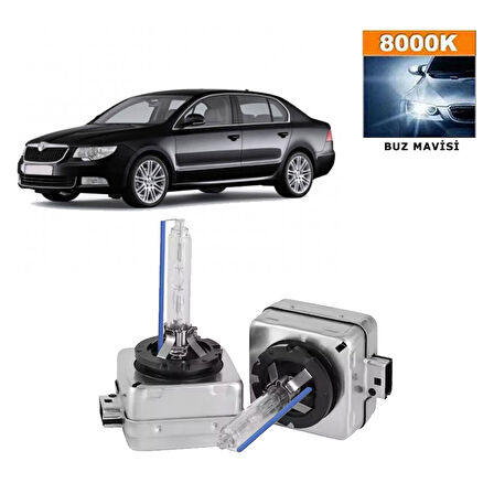 Skoda SuperB 2008-2012 D1S / D1R 8000K Buz Mavisi HID Xenon Ampul 2 Adet