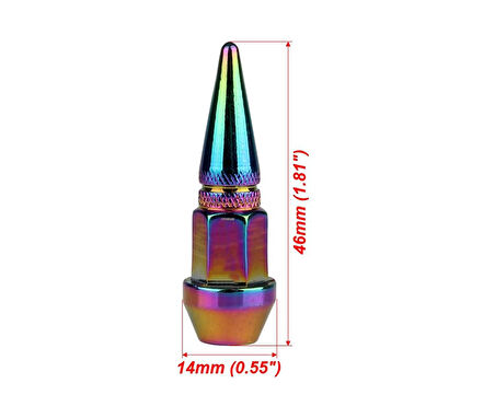 Metal Sivri Sibop Kapağı 4 Lü Set Kırmızı