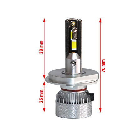 Alfa Romeo 75 1985-1992  Far Ampulü Mini Cosmo Beyaz H4 Mini Led Xenon Şimşek Etkili 15000 Lümen