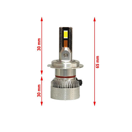 Volvo V70 1996-2005 Kısa Far Mini Cosmo Beyaz H7 Mini Led Xenon Şimşek Etkili 15000 Lümen