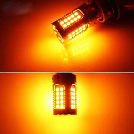 Premium Serisi Profesyonel P21W 1156 15W Tek Duy Led Ampul Turuncu Mercekli Ultra Parlak