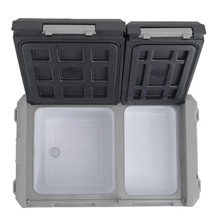 TC21-18 Çift Kapaklı 50 Litre Taşınabilir Araç Buzdolabı 12V/24V/220V Uyumlu