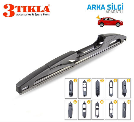 Arka Cam Sileceği 350mm 10 Aparatlı Universal Tüm Araçlara Uyumludur
