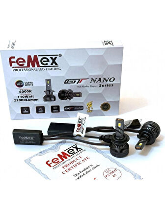 Dacia Duster 2010-2023 Kısa Far GT Nano Beyaz H7 Mini Led Xenon Şimşek Etkili 22000 Lümen