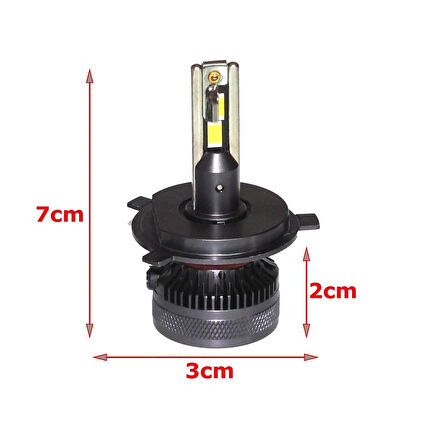 Volvo 260 1974-1993 Far Ampulü GT Nano Beyaz H4 Mini Led Xenon Şimşek Etkili 22000 Lümen